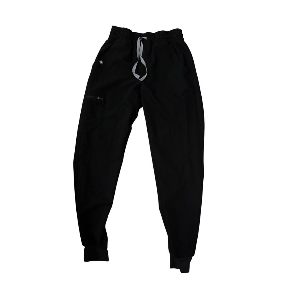 Figs black scrub pants Zamora joggers sz XS work wear nurse doctor medical